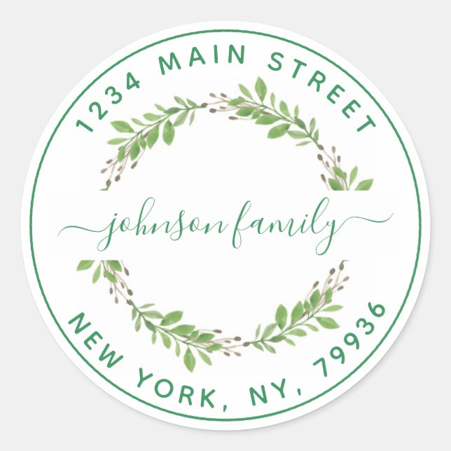 Adesivo Redondo Crie seu próprio endereço de devolução redonda (Frente)