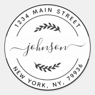 Adesivo Redondo Crie seu próprio endereço de devolução redonda