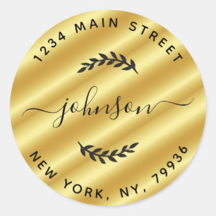 Adesivo Redondo Crie seu próprio endereço de devolução redonda