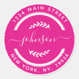 Adesivo Redondo Crie seu próprio endereço de devolução redonda