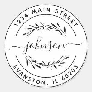 Adesivo Redondo Crie seu próprio endereço de devolução redonda