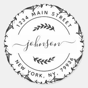 Adesivo Redondo Crie seu próprio endereço de devolução redonda