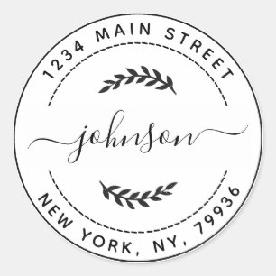 Adesivo Redondo Crie seu próprio endereço de devolução redonda