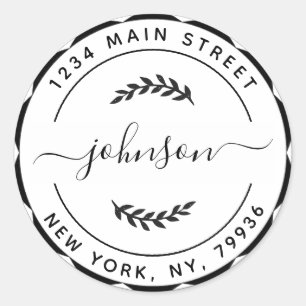 Adesivo Redondo Crie Seu Próprio Endereço de Devolução Redondo