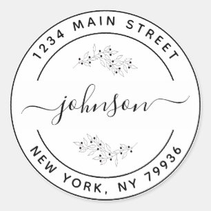 Adesivo Redondo Crie Seu Próprio Endereço de Devolução Redondo