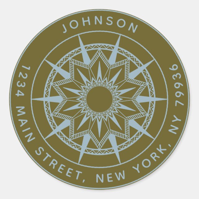 Adesivo Redondo Crie Seu Próprio Endereço de Devolução Redondo (Frente)