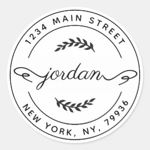 Adesivo Redondo Crie Seu Próprio Endereço de Devolução Redondo