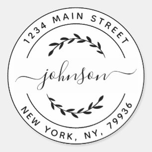 Adesivo Redondo Crie Seu Próprio Endereço de Devolução Redondo