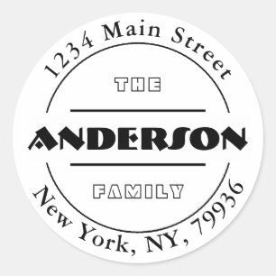 Adesivo Redondo Crie Seu Próprio Endereço de Devolução Redondo