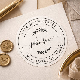 Adesivo Redondo Crie Seu Próprio Endereço de Devolução Redondo