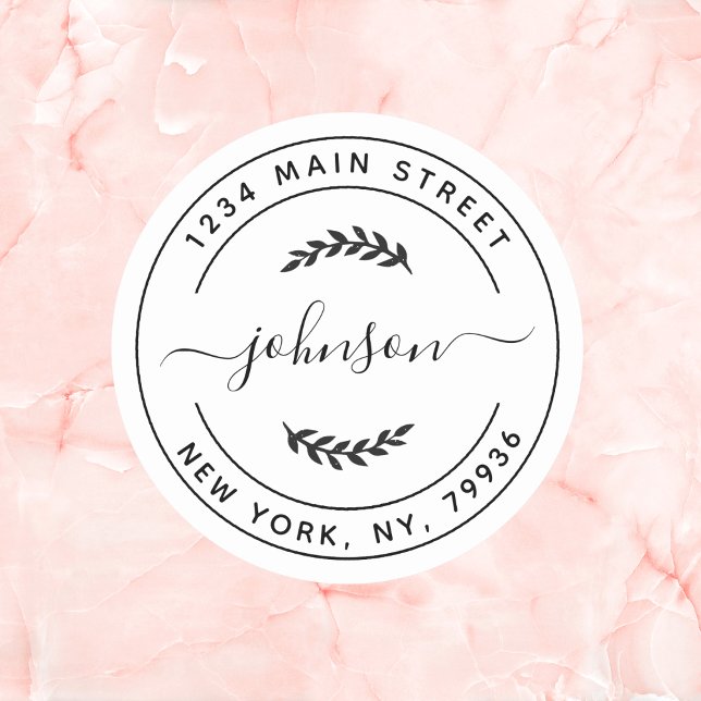 Adesivo Redondo Crie Seu Próprio Endereço de Devolução Redondo (Criador carregado)