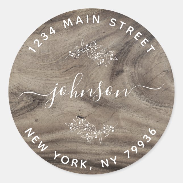 Adesivo Redondo Crie Seu Próprio Endereço de Devolução Redondo (Frente)