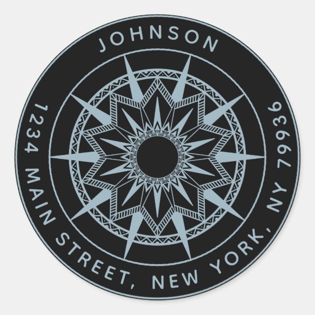 Adesivo Redondo Crie Seu Próprio Endereço de Devolução Redondo (Frente)