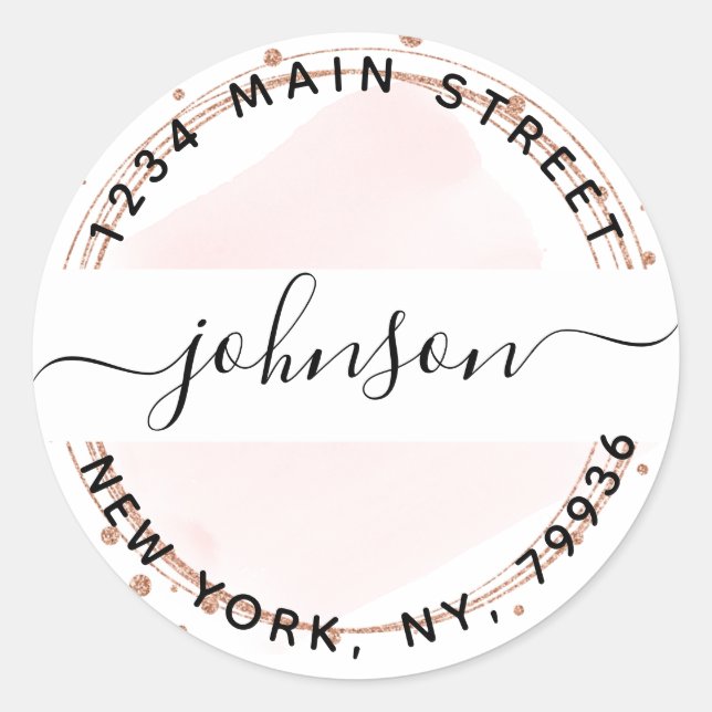 Adesivo Redondo Crie Seu Próprio Endereço de Devolução Redondo (Frente)