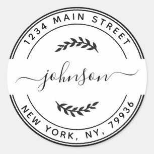 Adesivo Redondo Crie Seu Próprio Endereço de Devolução Redondo