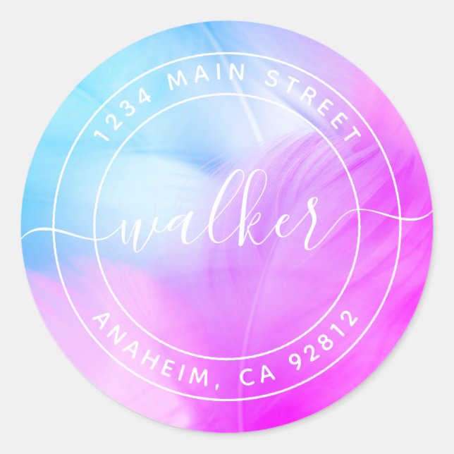 Adesivo Redondo Crie Seu Próprio Endereço de Devolução Redondo (Frente)