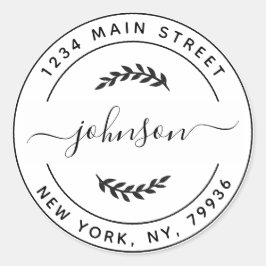 Adesivo Redondo Crie Seu Próprio Endereço de Devolução Redondo