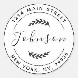 Adesivo Redondo Crie Seu Próprio Endereço de Devolução Redondo