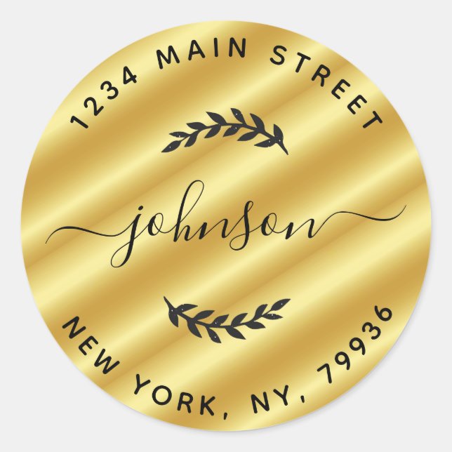 Adesivo Redondo Crie Seu Próprio Endereço de Devolução Redondo (Frente)