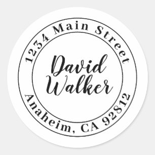 Adesivo Redondo Crie Seu Próprio Endereço de Devolução Redondo