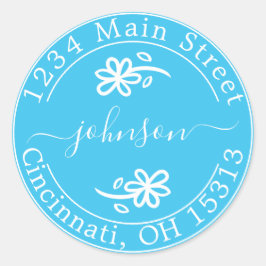 Adesivo Redondo Crie seu próprio endereço de devolução redondo clá