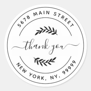 Adesivo Redondo Crie Seu Próprio Endereço de Devolução Redondo Clá