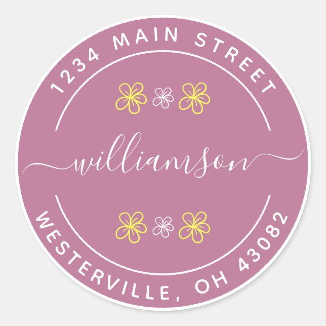 Adesivo Redondo Crie Seu Próprio Endereço de Devolução Redondo Clá (Frente)