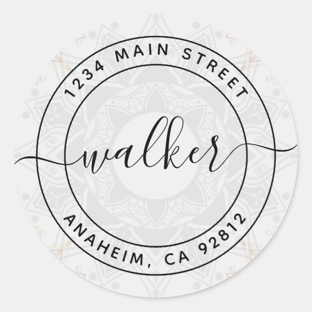 Adesivo Redondo Crie seu próprio endereço de devolução redondo Clá (Frente)