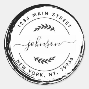 Adesivo Redondo Crie Seu Próprio Endereço de Devolução Redondo Clá