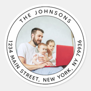 Adesivo Redondo Crie seu próprio endereço de devolução redondo com