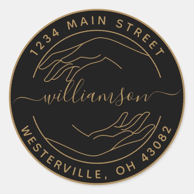 Adesivo Redondo Crie Seu Próprio Endereço de Devolução Redondo com (Frente)