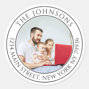 Adesivo Redondo Crie seu próprio endereço de devolução redondo com