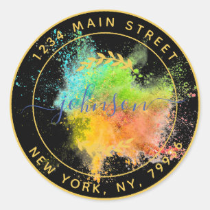 Adesivo Redondo Crie Seu Próprio Endereço de Devolução Redondo Dou