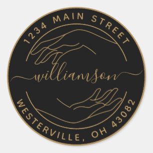 Adesivo Redondo Crie Seu Próprio Endereço de Devolução Redondo Fem