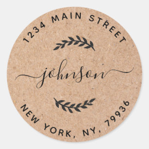 Adesivo Redondo Crie seu próprio endereço de devolução redondo Kra