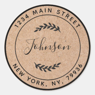 Adesivo Redondo Crie Seu Próprio Endereço de Devolução Redondo Kra