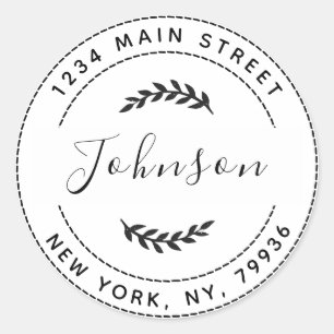 Adesivo Redondo Crie Seu Próprio Endereço de Devolução Redondo Mod