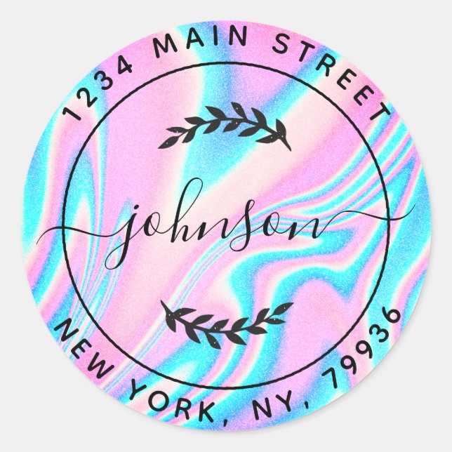 Adesivo Redondo Crie Seu Próprio Endereço de Devolução Redondo Mod (Frente)