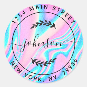 Adesivo Redondo Crie Seu Próprio Endereço de Devolução Redondo Mod