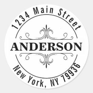 Adesivo Redondo Crie Seu Próprio Endereço de Devolução Redondo Mod