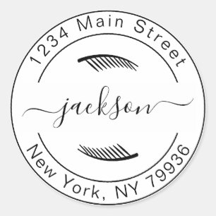 Adesivo Redondo Crie Seu Próprio Endereço de Devolução Redondo Mod