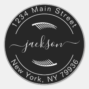 Adesivo Redondo Crie Seu Próprio Endereço de Devolução Redondo Mod