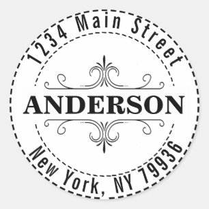 Adesivo Redondo Crie Seu Próprio Endereço de Devolução Redondo Mod