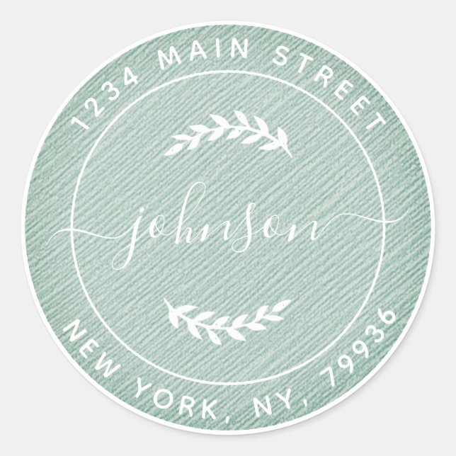 Adesivo Redondo Crie seu próprio endereço de devolução redondo pre (Frente)