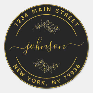 Adesivo Redondo Crie Seu Próprio Endereço de Devolução Redondo Pre