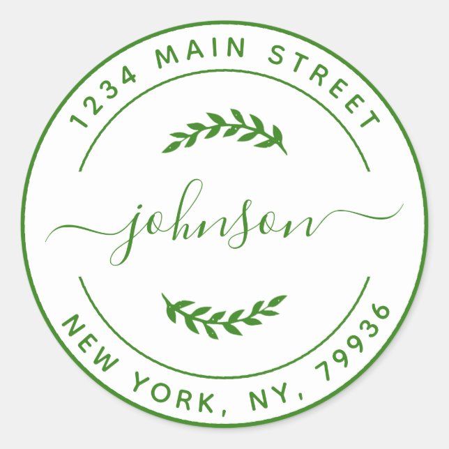 Adesivo Redondo Crie seu próprio endereço de devolução redondo Pri (Frente)