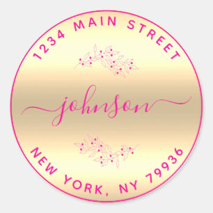 Adesivo Redondo Crie Seu Próprio Endereço de Devolução Redondo Ros