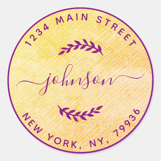 Adesivo Redondo Crie seu próprio endereço de devolução redondo Ros (Frente)