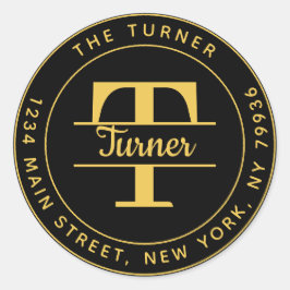 Adesivo Redondo Crie Seu Próprio Endereço de Remetente com Monogra