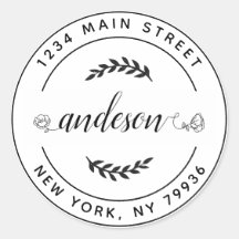 Crie Seu Próprio Endereço de Remetente Redondo Clá